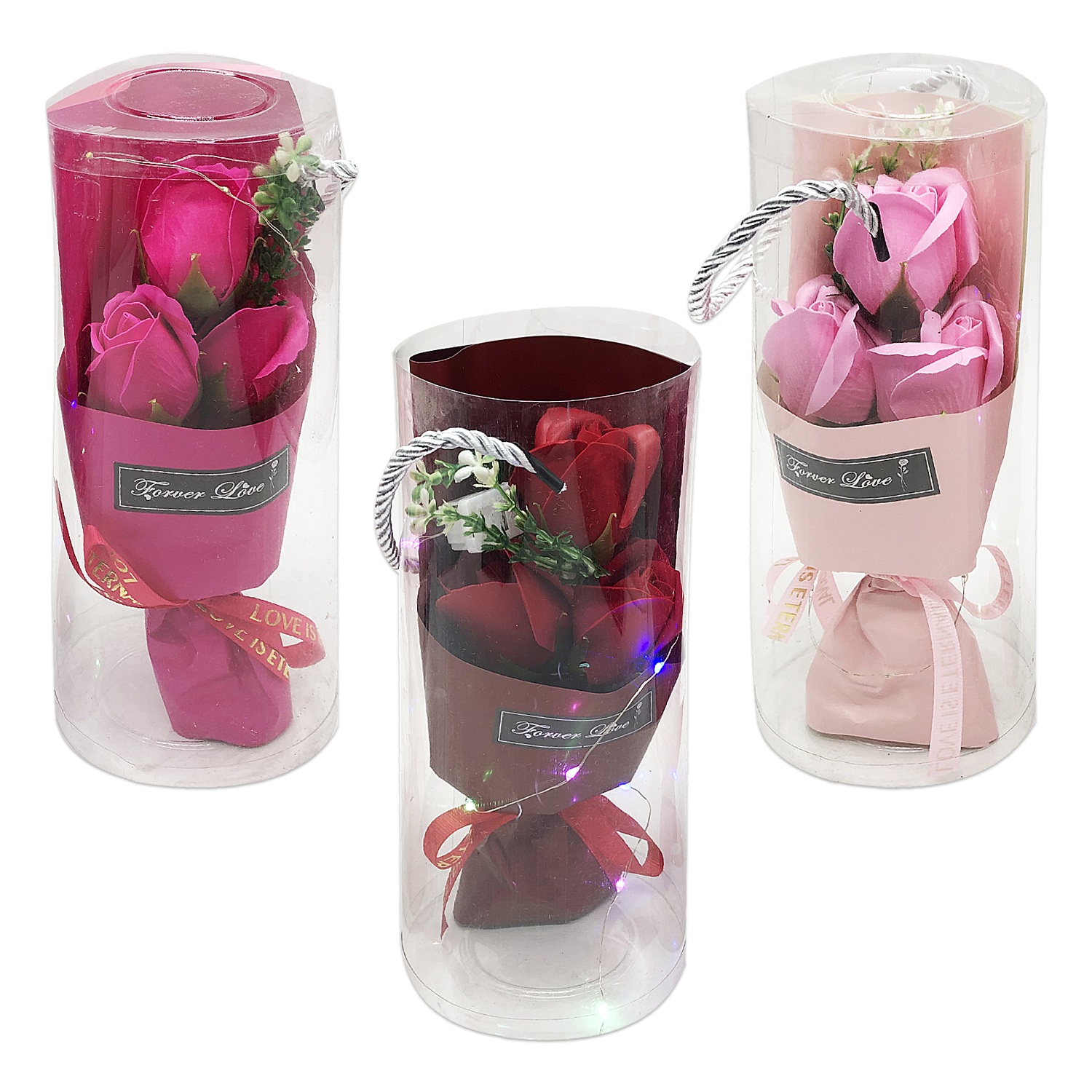 ADORNO ROSA X3