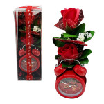 ADORNO ROSA CON RELOJ EN BLISTER: