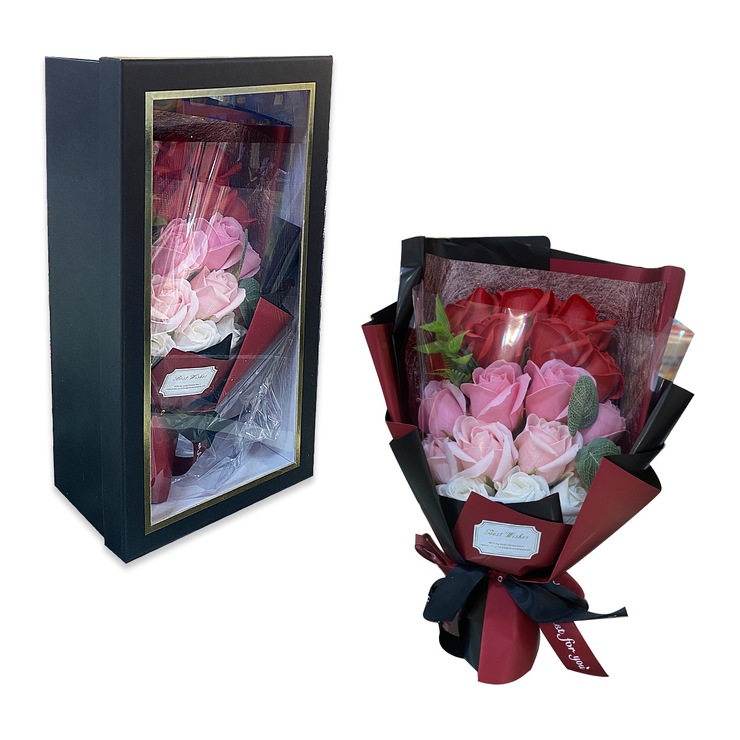 RAMO ROSAS EN CAJA: