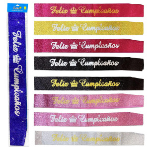 LISTON ESCARCHADO FELIZ CUMPLEAÑOS
