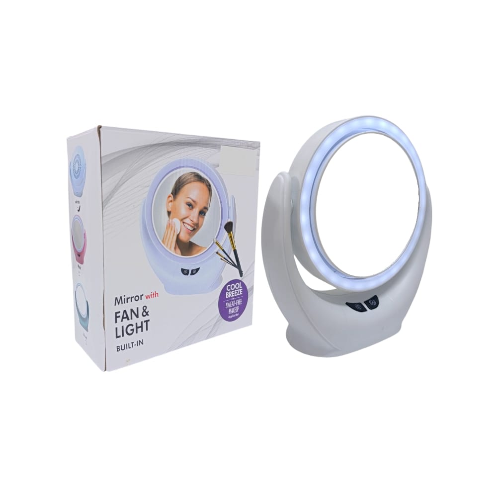 ESPEJO CON VENTILADOR 3 LUCES USB DK-2309