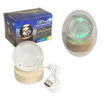 ESFERA DE CRISTAL CON LUZ 3D MULTICOLOR 6CM