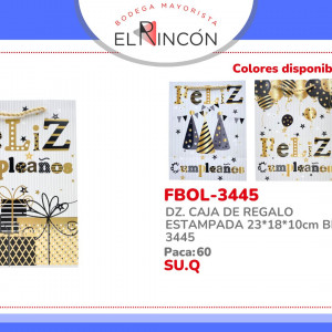 DZ. CAJA DE REGALO ESTAMPADA 23*18*10cm BMR-3445