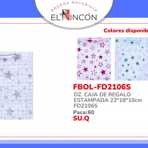 DZ. CAJA DE REGALO ESTAMPADA 23*18*10cm FD2106S