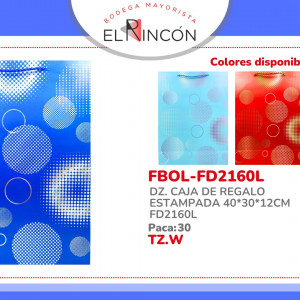 DZ. CAJA DE REGALO ESTAMPADA 40*30*12CM FD2160L