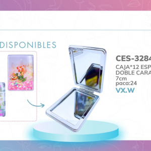 CAJA*12 ESPEJO LUJO DOBLE CARA ESTAMPADO BMR-3284