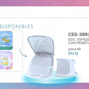 DOC. ESPEJO ESTAMPADO CON PEINETA BMR-3891-1