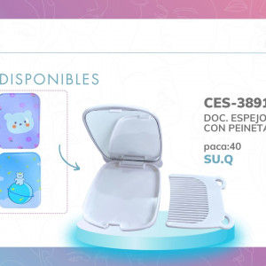 DOC. ESPEJO ESTAMPADO CON PEINETA BMR-3891-2