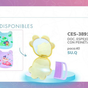 DOC. ESPEJO ESTAMPADO CON PEINETA BMR-3891-3
