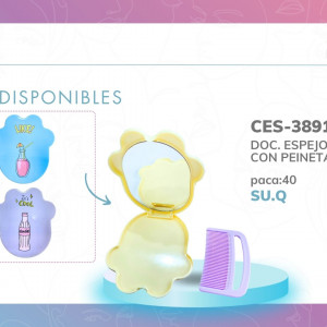 DOC. ESPEJO ESTAMPADO CON PEINETA BMR-3891-4