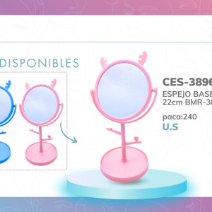 ESPEJO BASE OREJITAS 22cm BMR-3896-2