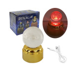 ESFERA DE CRISTAL CON LUZ MULTICOLOR 6CM