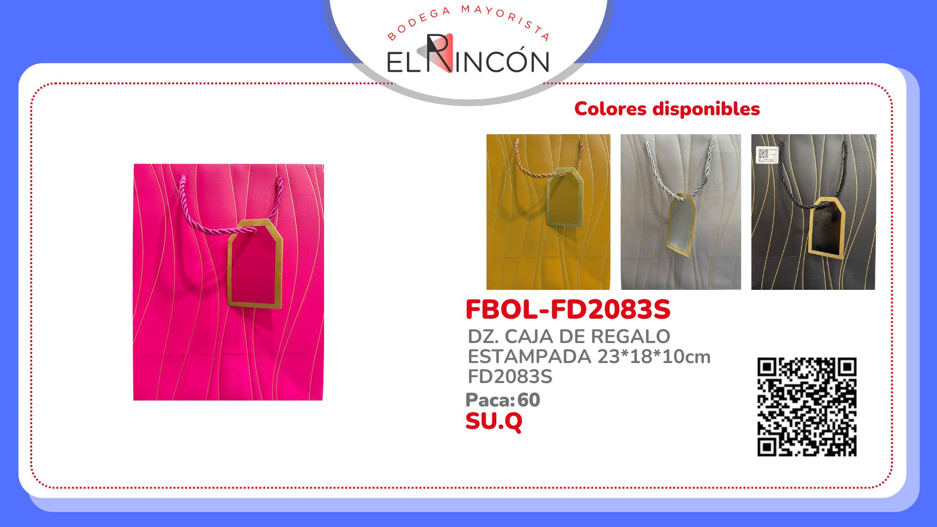 DZ. CAJA DE REGALO ESTAMPADA 23*18*10cm FD2083S