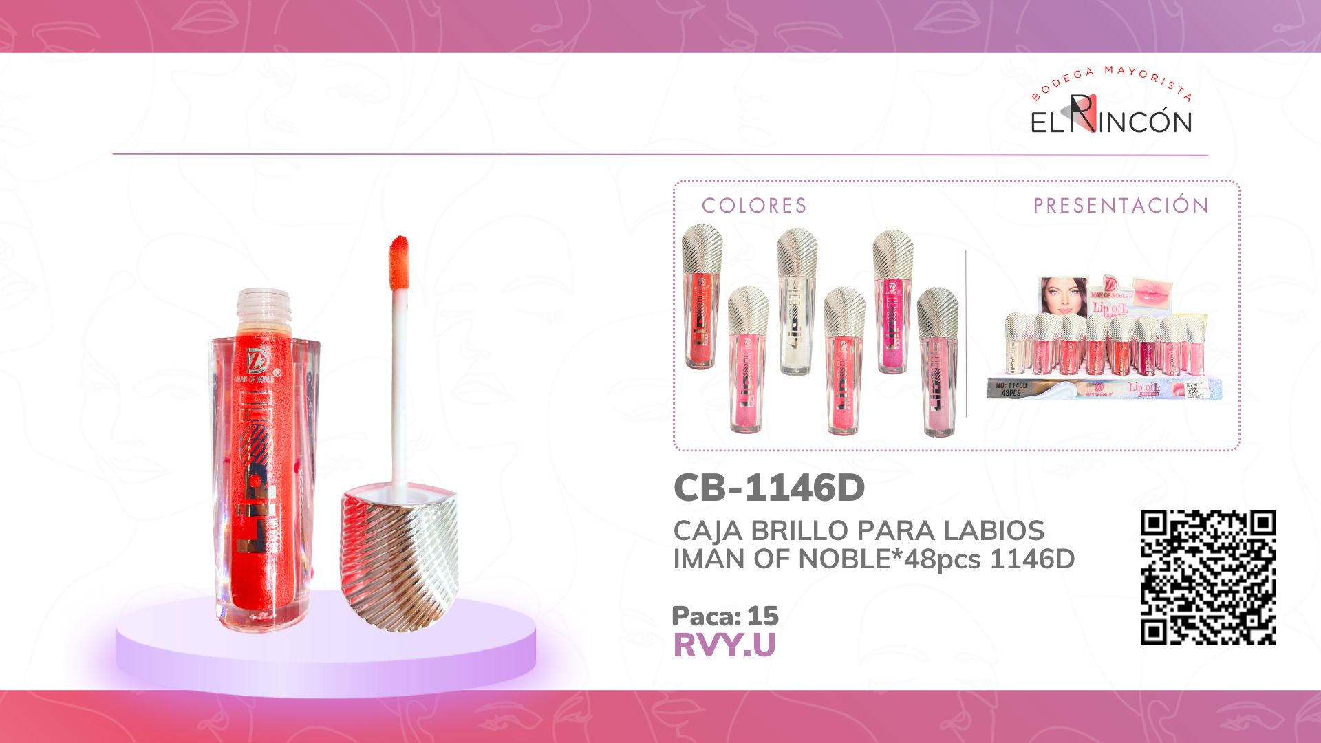 CAJA BRILLO PARA LABIOS IMAN OF NOBLE*48pcs 1146D
