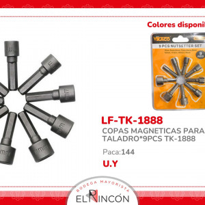COPAS MAGNETICAS PARA TALADRO*9PCS TK-1888
