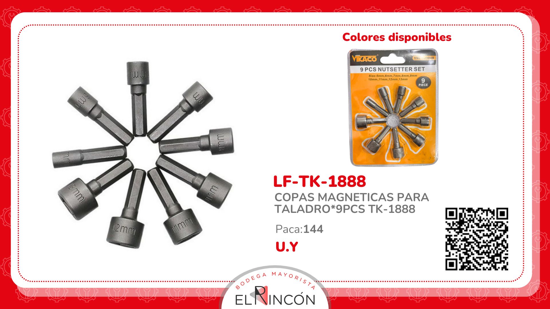 COPAS MAGNETICAS PARA TALADRO*9PCS TK-1888