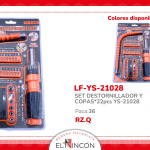 SET DESTORNILLADOR Y COPAS*22pcs YS-21028