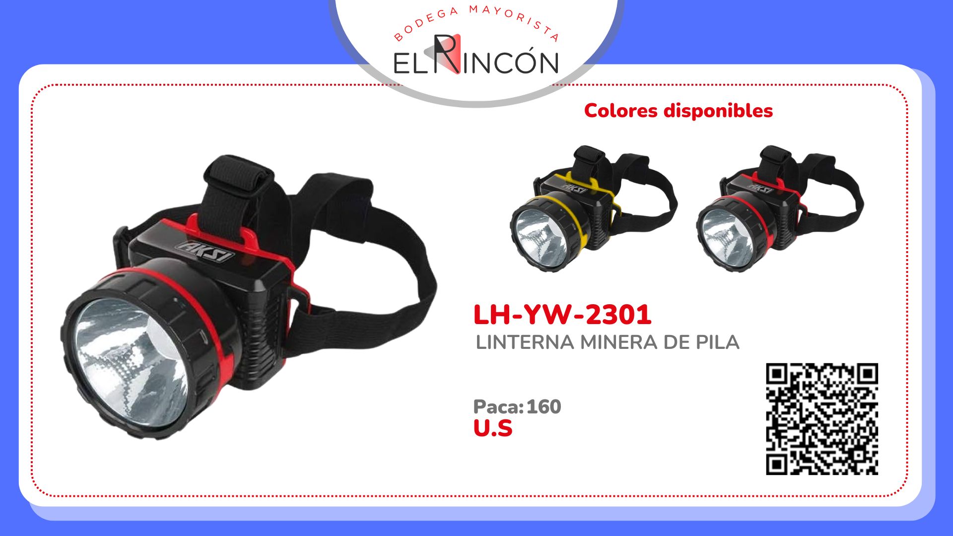 LINTERNA MINERA DE PILA YW-2301