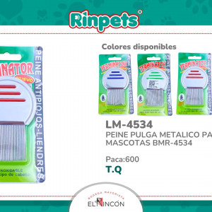 PEINE PULGA METALICO PARA MASCOTAS BMR-4534