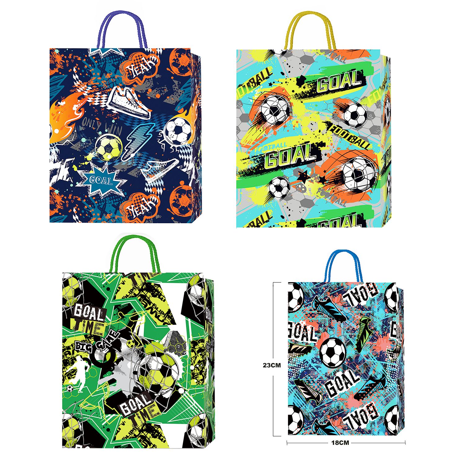 BOLSA REGALO NIÑO Y NIÑA F.C 18*23*8CM (PQTX12)