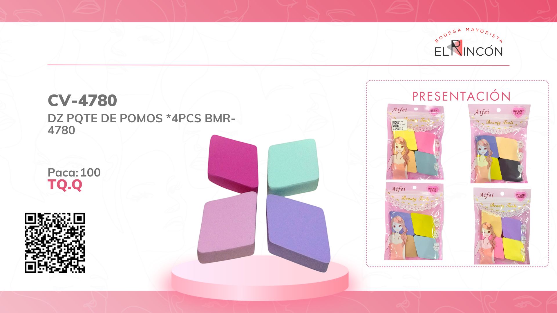 DZ PQTE DE POMOS *4PCS BMR-4780