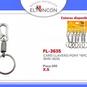 CARD LLAVERO PONY *6PCS BMR-3635