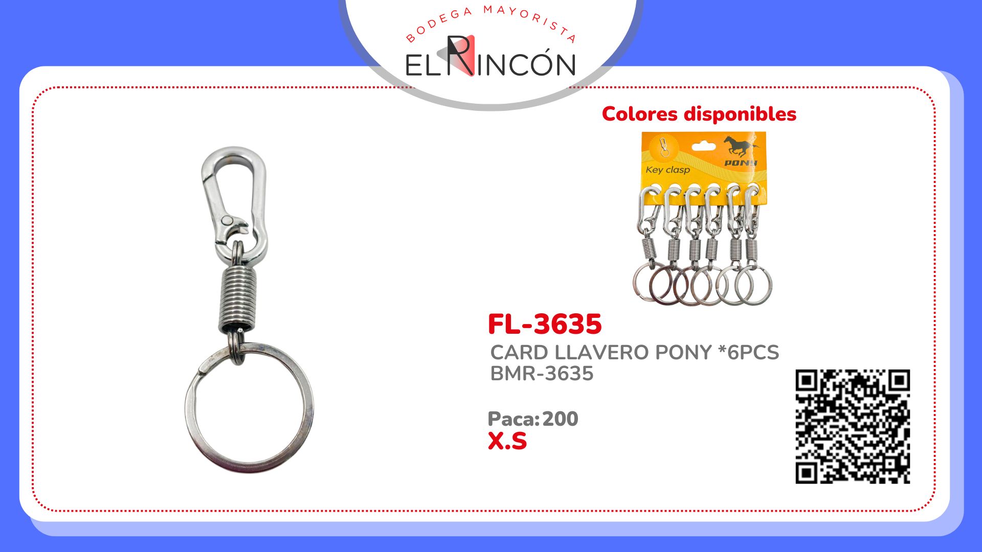 CARD LLAVERO PONY *6PCS BMR-3635