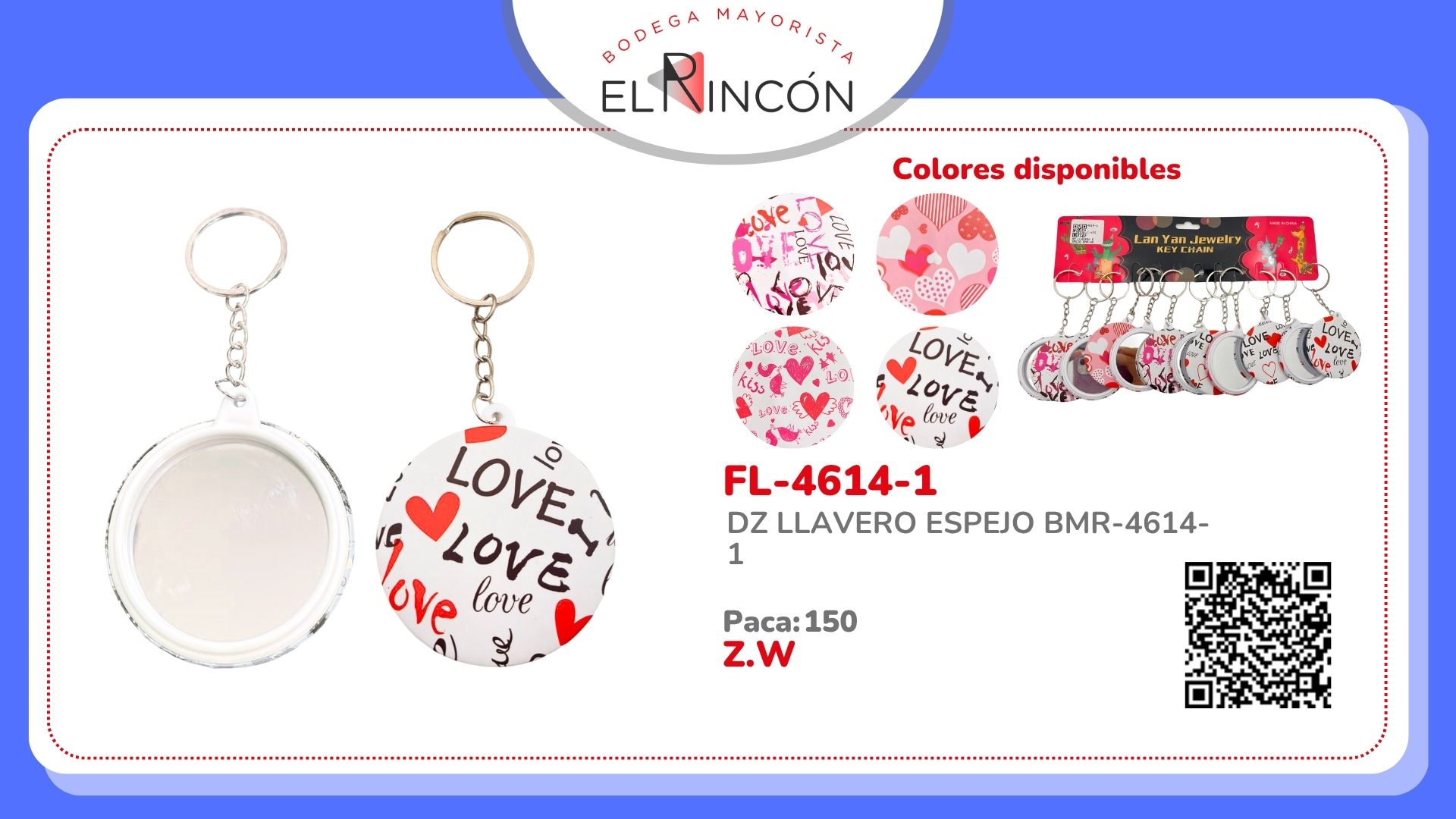 DZ LLAVERO ESPEJO BMR-4614-1