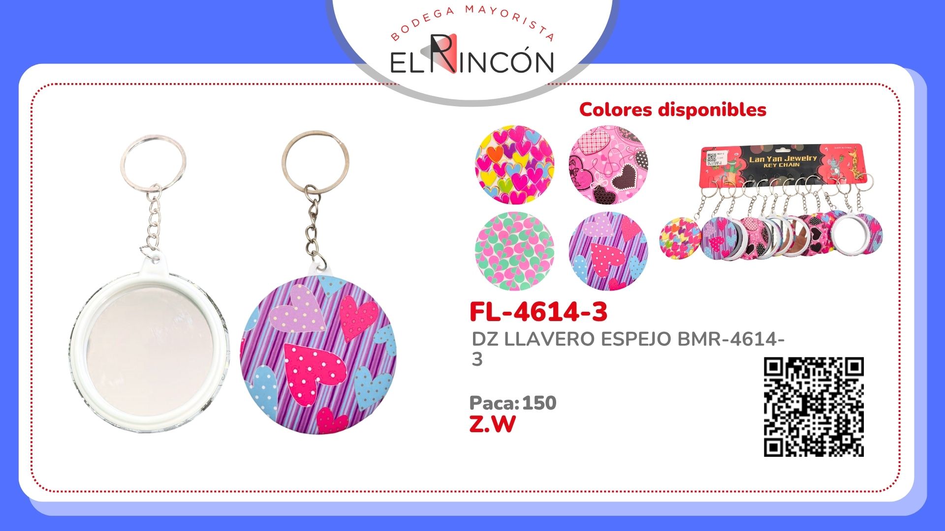 DZ LLAVERO ESPEJO BMR-4614-3