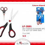 SET TIJERAS SCISSORS 3PCS 7.5" 6.5" 5.5" BMR-3591