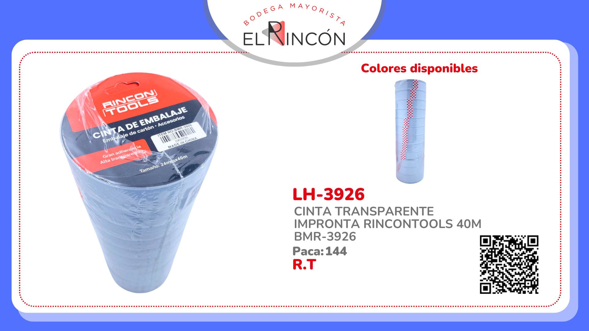 CINTA TRANSPARENTE IMPRONTA RINCONTOOLS 40M BMR-3926