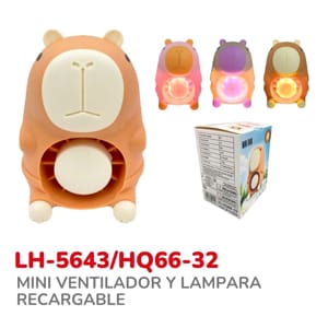 MINI VENTILADOR Y LAMPARA RECARGABLE BMR-5643/HQ66-32