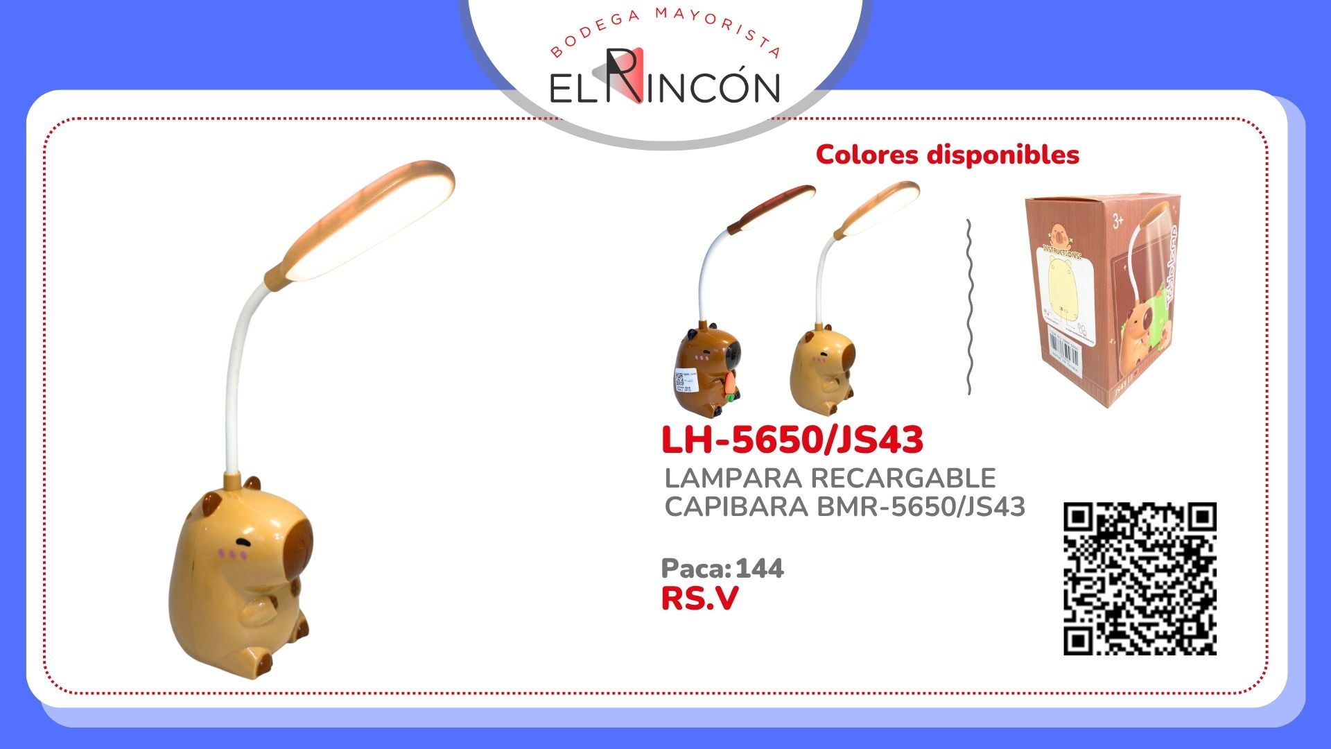 LAMPARA RECARGABLE CAPIBARA BMR-5650/JS43