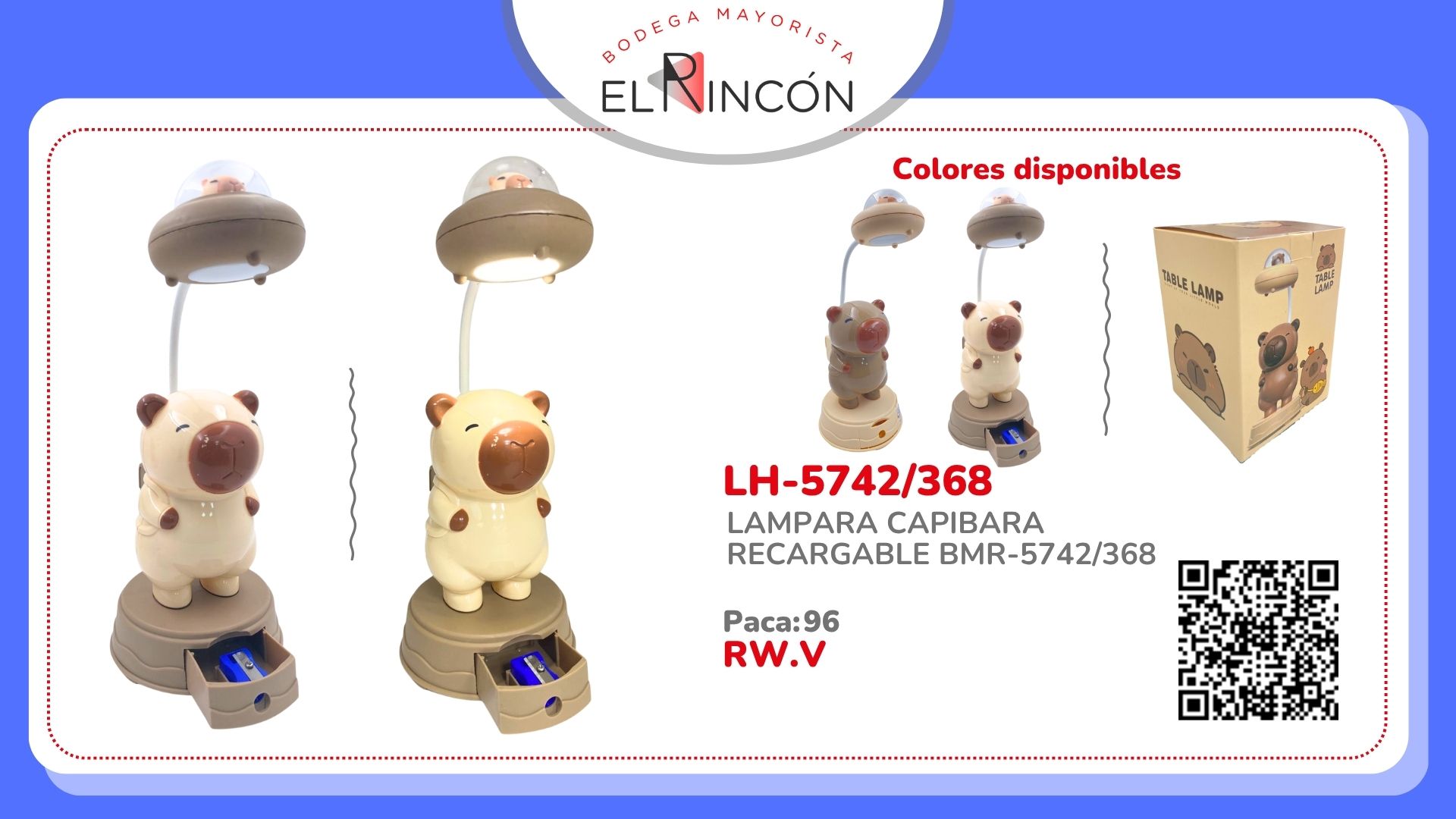 LAMPARA CAPIBARA RECARGABLE BMR-5742/368