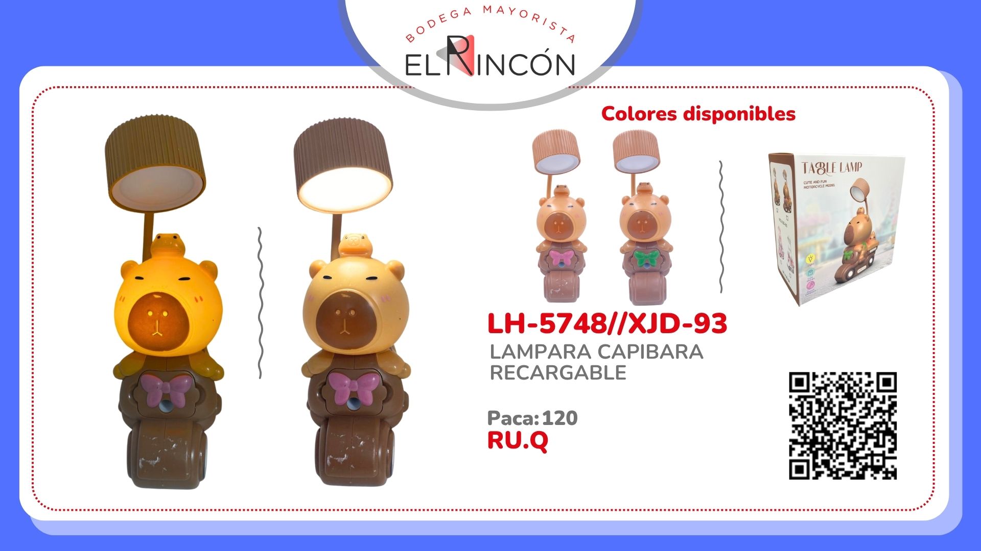LAMPARA CAPIBARA RECARGABLE BMR-5748//XJD-93