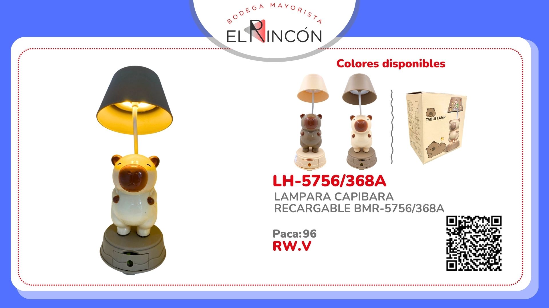 LAMPARA CAPIBARA RECARGABLE BMR-5756/368A