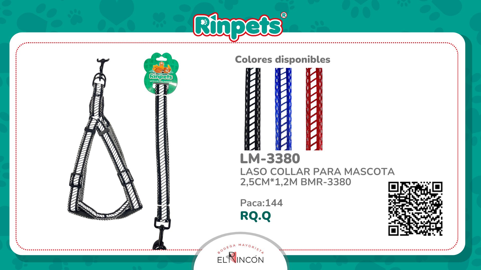 LASO COLLAR PARA MASCOTA 2,5CM*1,2M BMR-3380