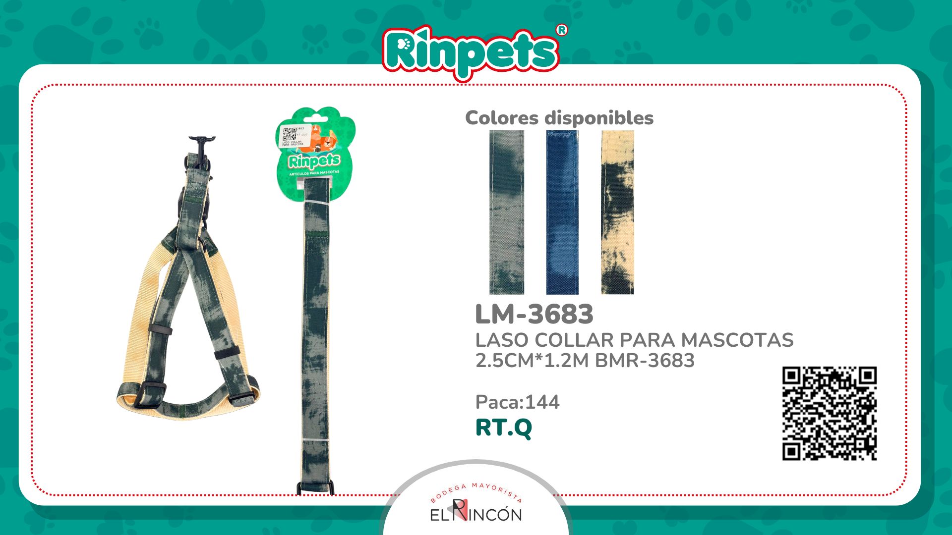 LASO COLLAR PARA MASCOTAS 2.5CM*1.2M BMR-3683