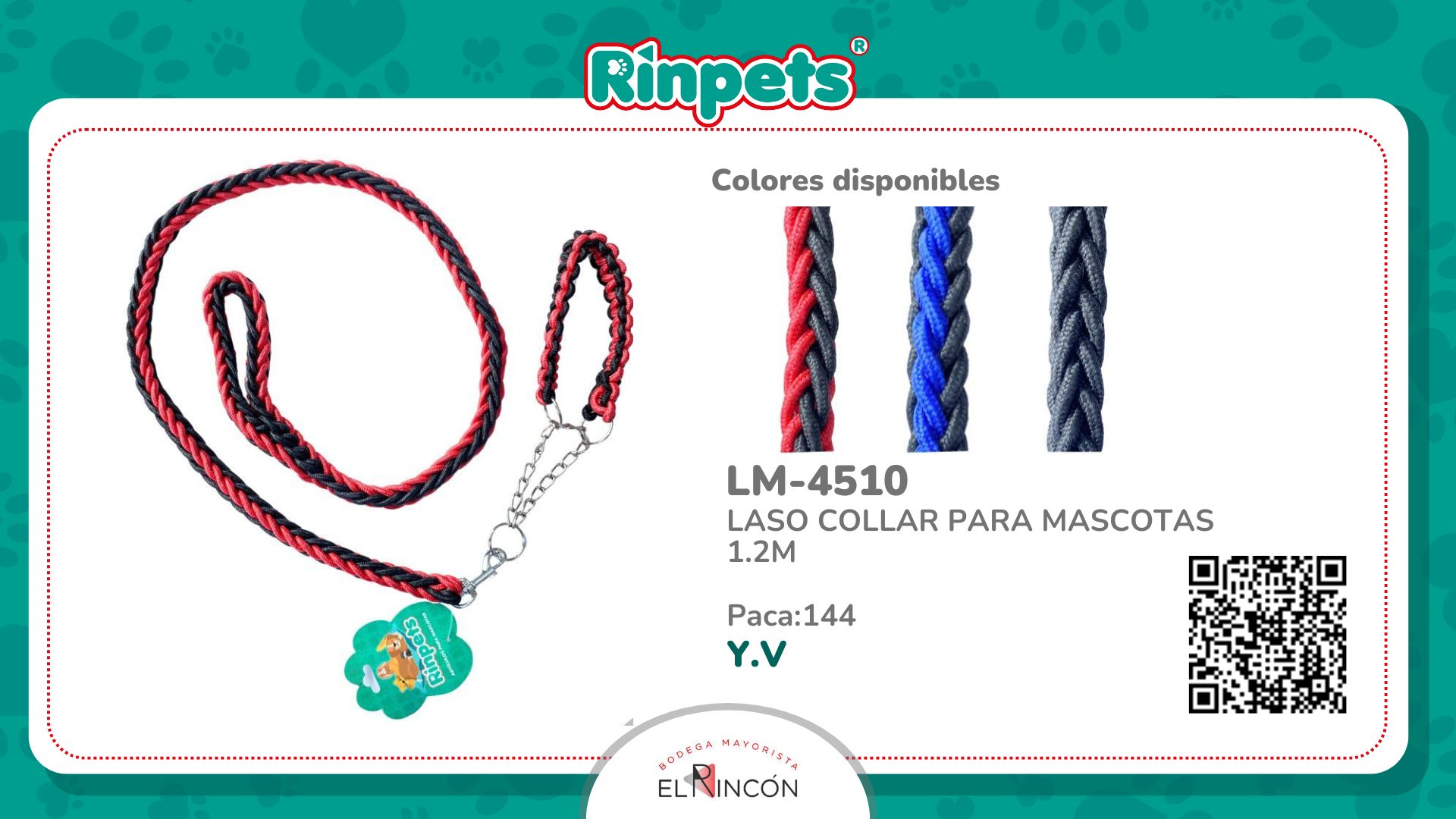 LASO COLLAR PARA MASCOTAS 1.2M BMR-4510