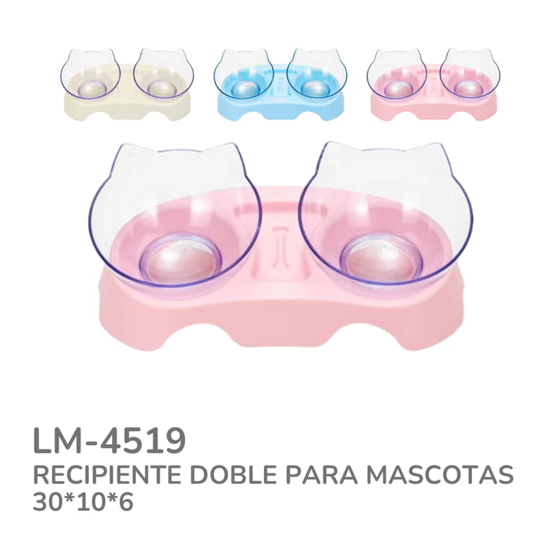 RECIPIENTE DOBLE PARA MASCOTAS 30*10*6 BMR-4519