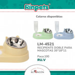 RECIPIENTE DOBLE PARA MASCOTAS 35*18*11 BMR-4521