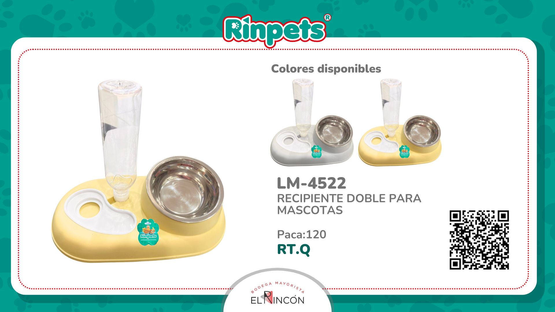 RECIPIENTE DOBLE PARA MASCOTAS BMR-4522