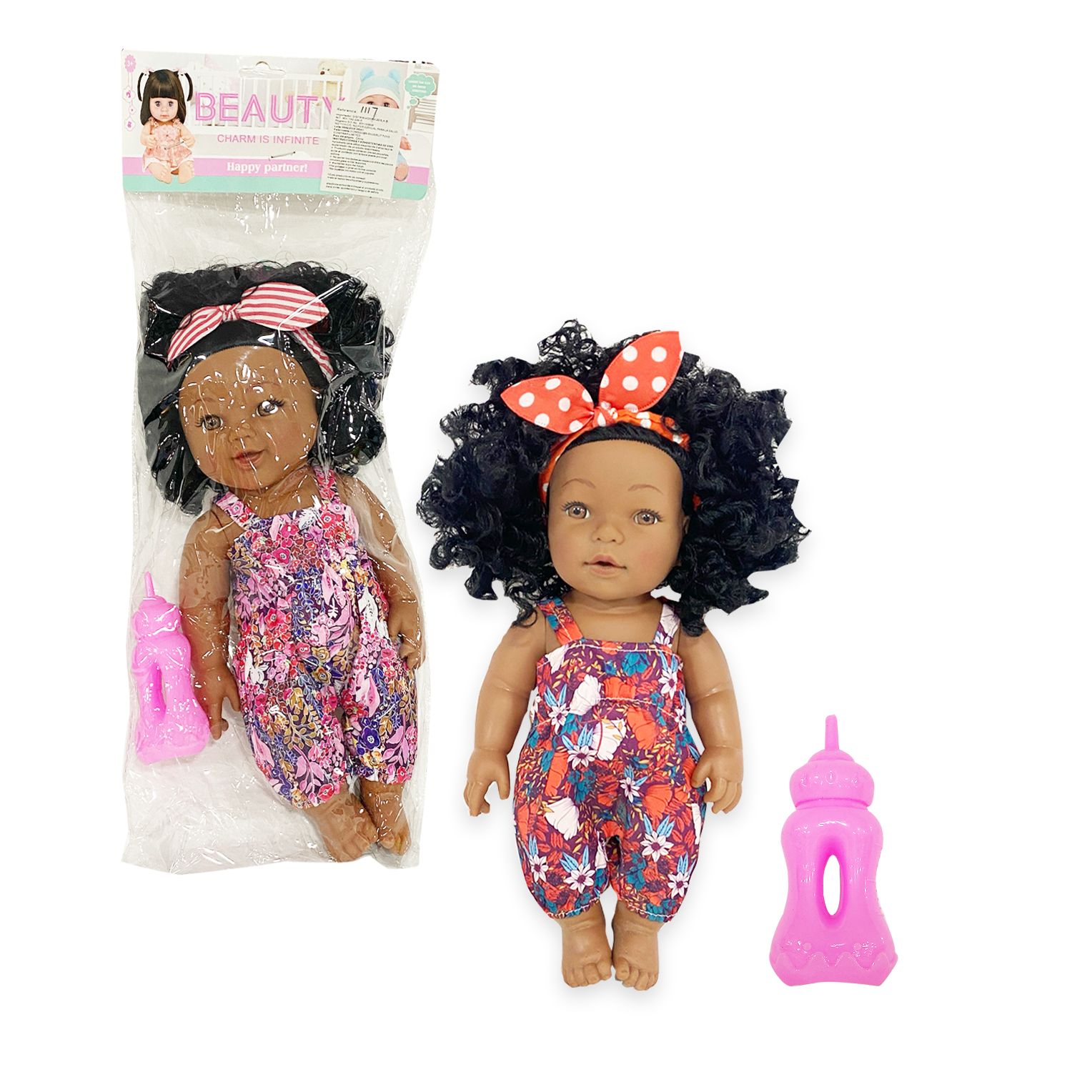 MUÑECA BEBE CON TETERO EN BOLSA