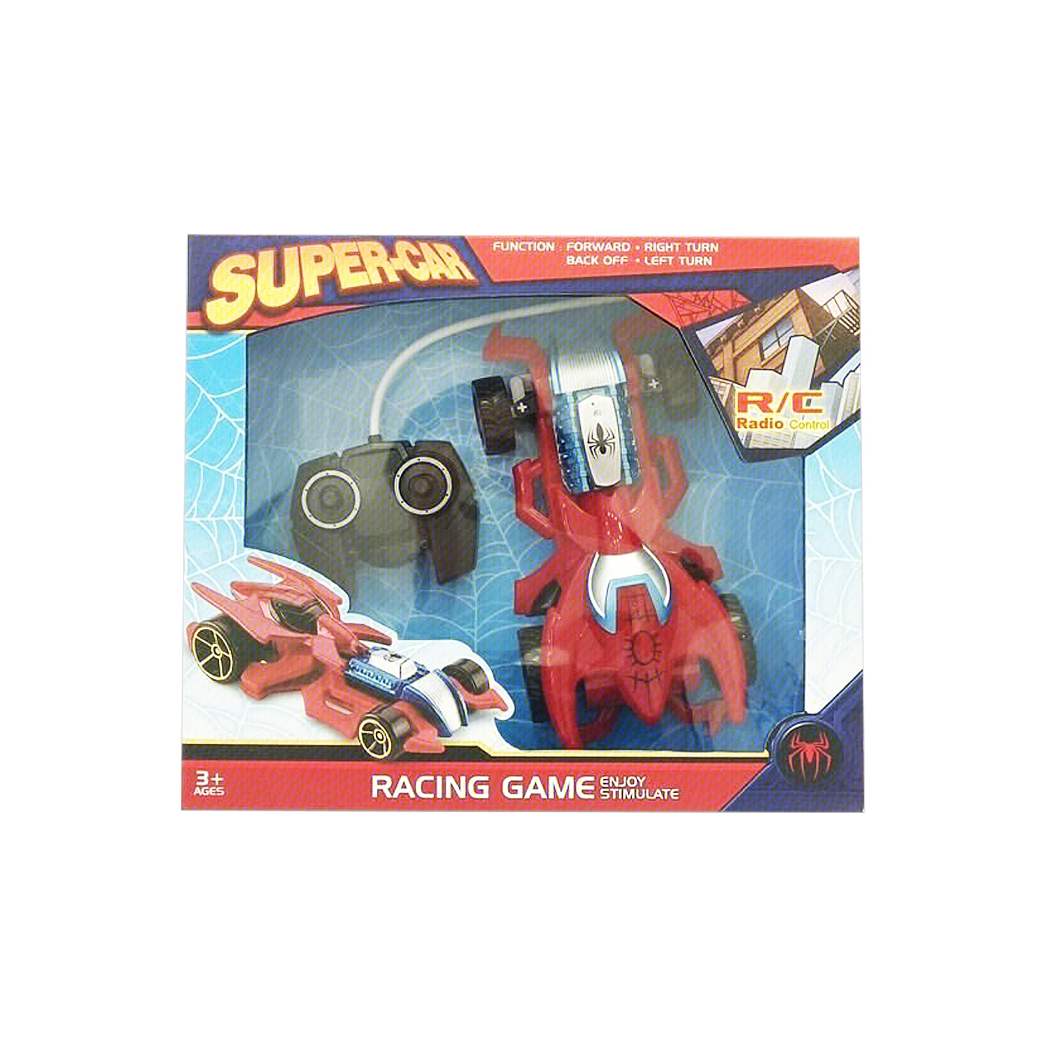 CARRO SUPER-HEROE CON CONTROL REMOTO (PILA AA)