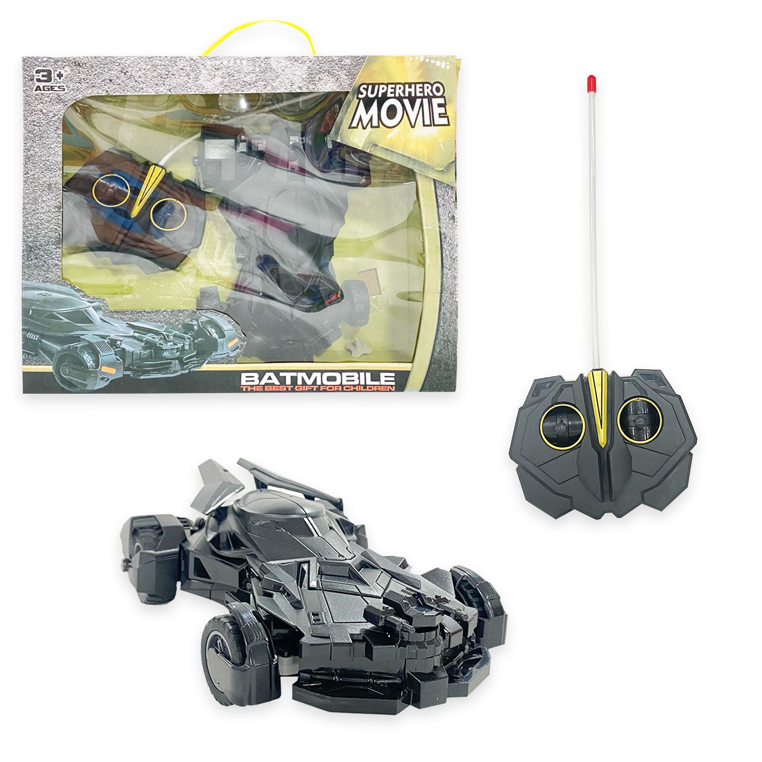 CARRO SUPER-HEROE CON CONTROL REMOTO (PILA AA)