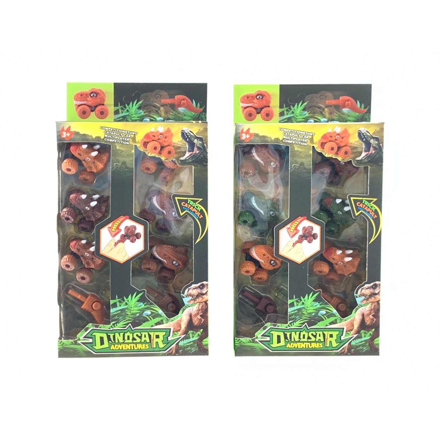 SET DE CARROS DINOSAURIO CON LANZADORES