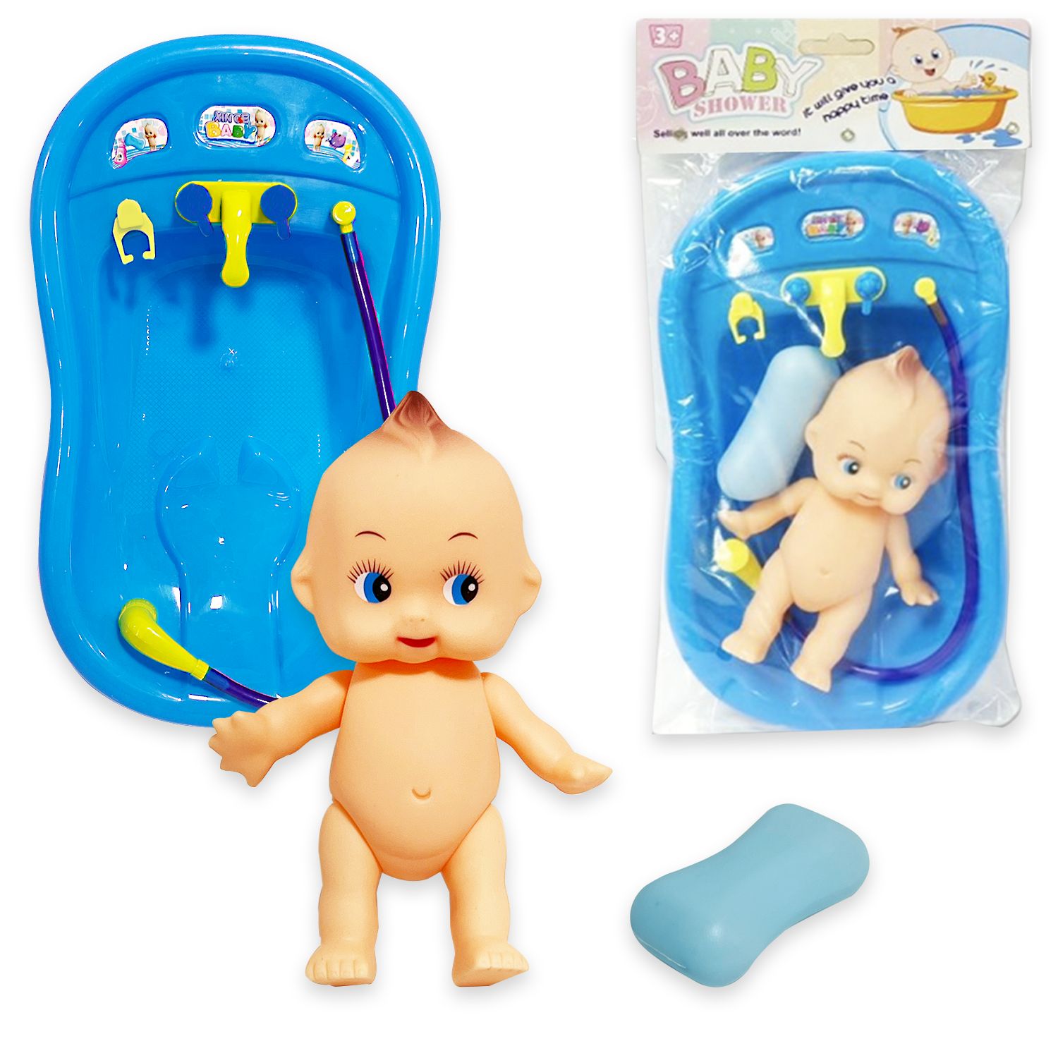 BEBÉ CON BAÑERA EN BOLSA