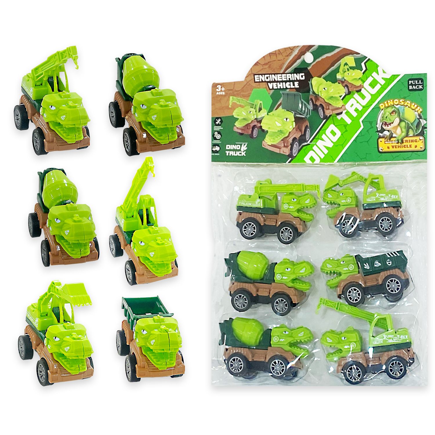 SET VEHICULOS DINOSAURIO X6 EN BOLSA