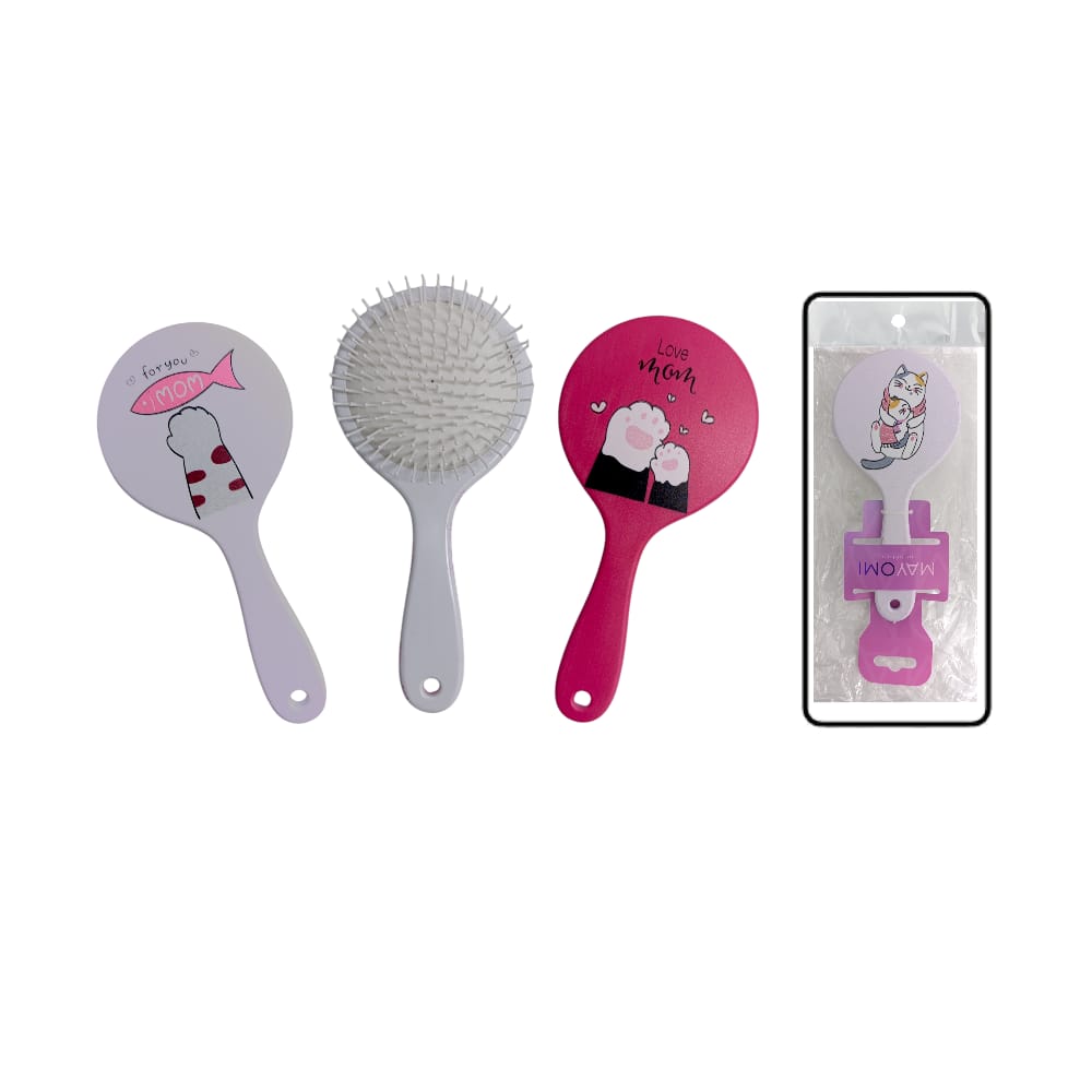 CEPILLO REDONDO ESTAMPADO GATICOS BMR-6310-4