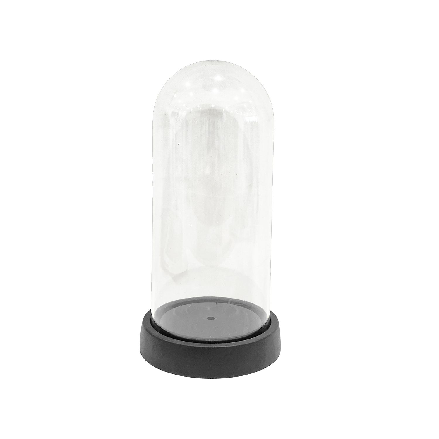 CAPSULA TRANSPARENTE CON BASE 8*18CM